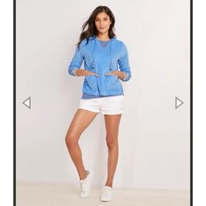 Vineyard Vines Women's Terry Towel Hoodie with Tassles Ocean Breeze‎ Size XL
